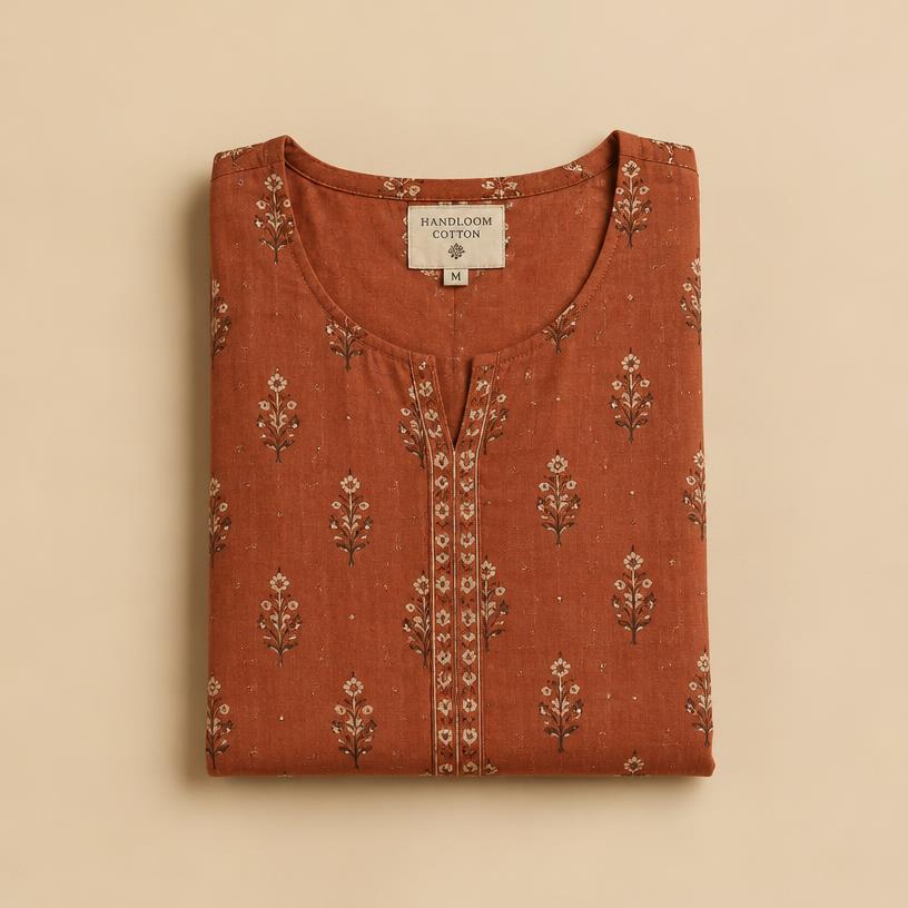 Terracotta Handloom Kurti